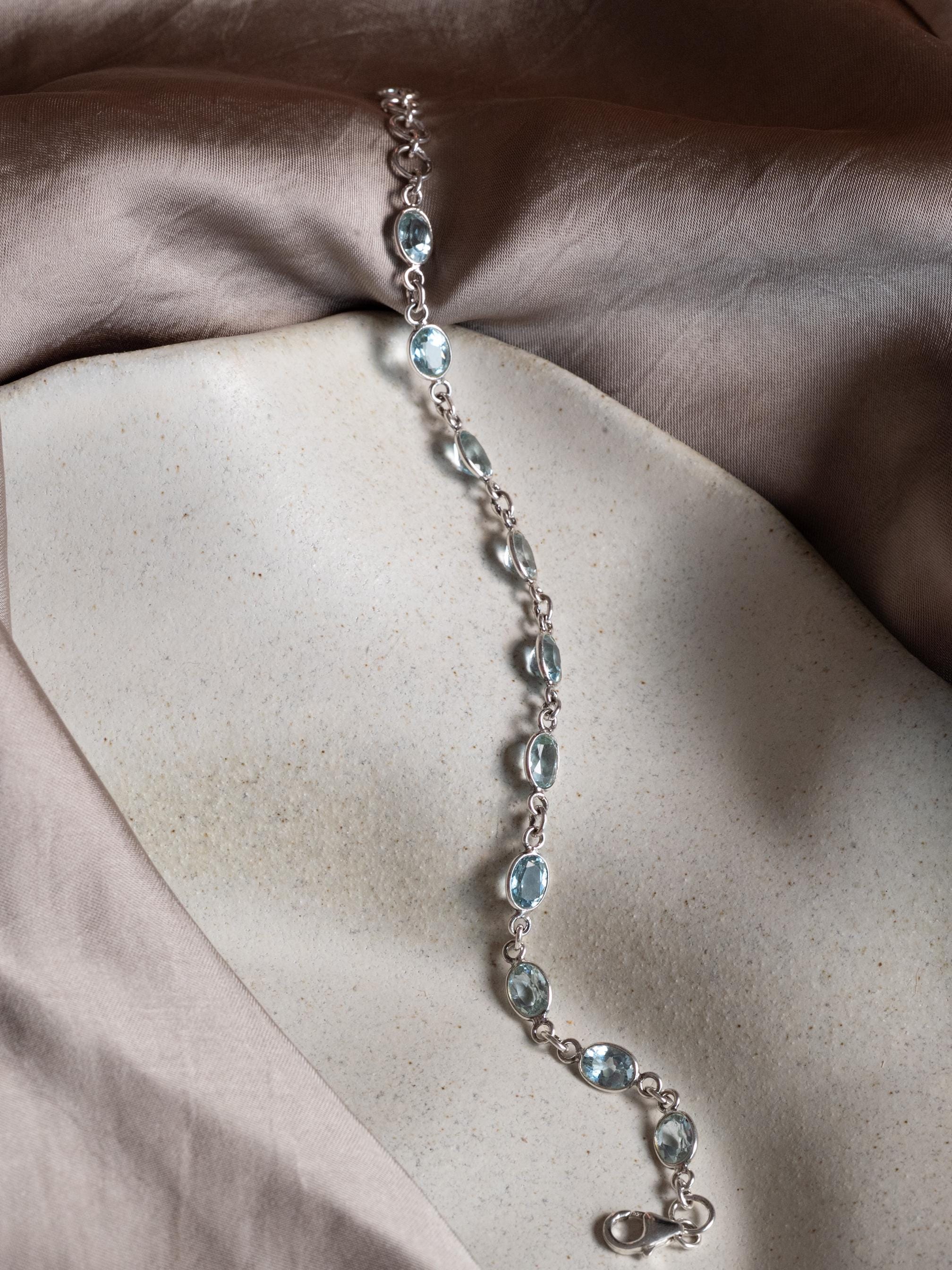 Dainty Blue Topaz Bracelet
