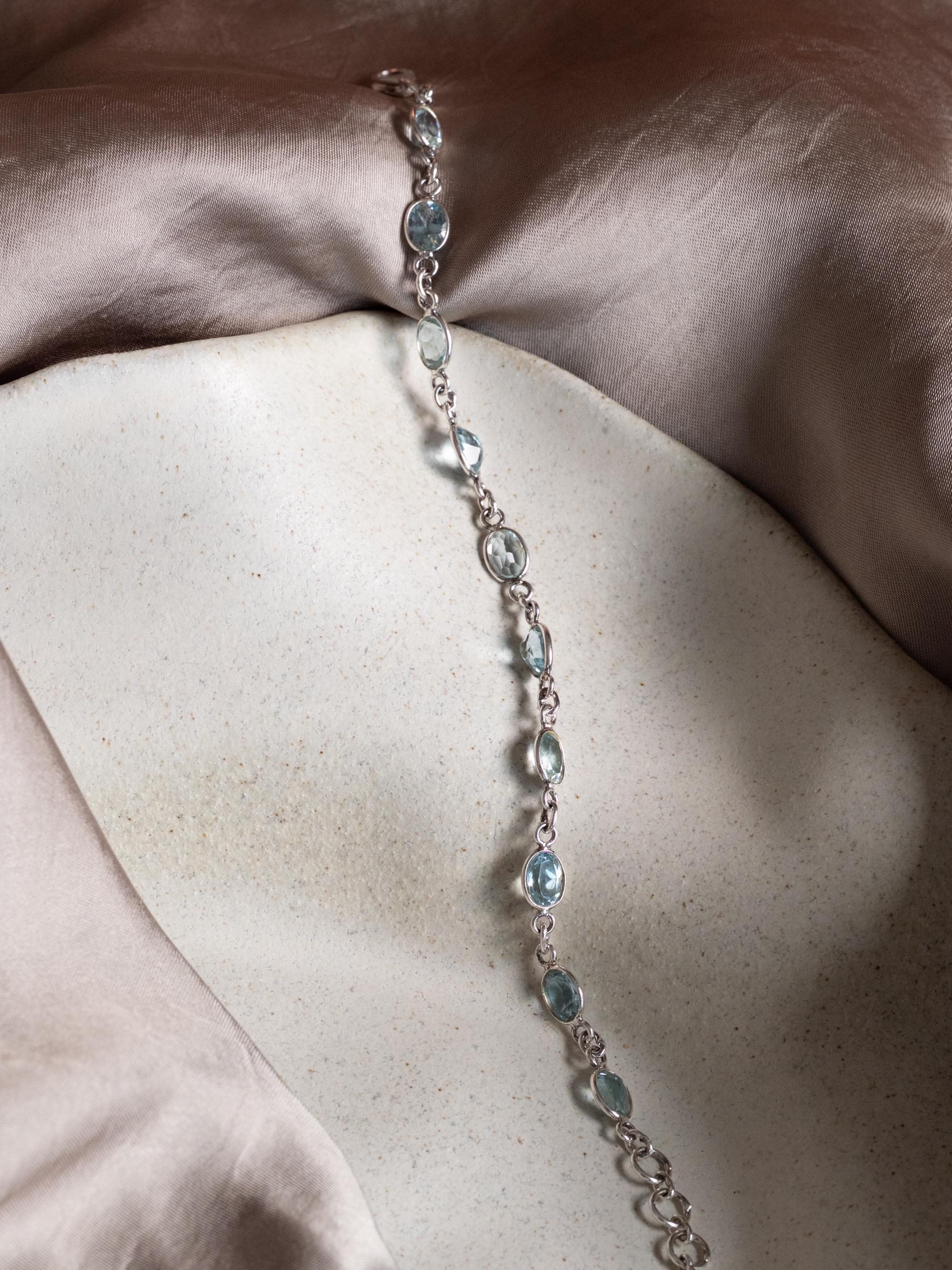 Dainty Blue Topaz Bracelet